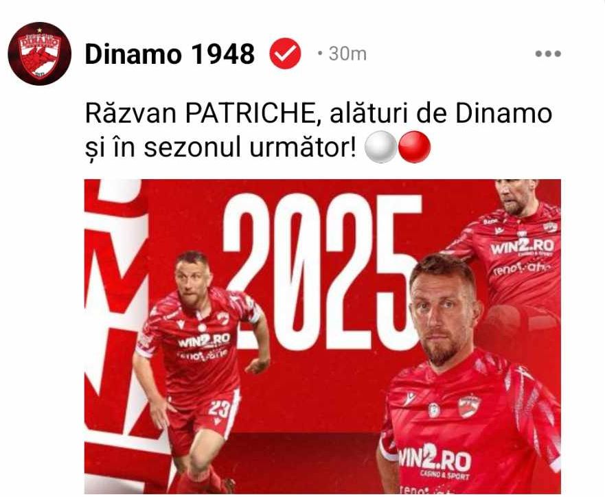 Dinamo Căpitanul și-a  prelungit contractul  + programul „câinilor” în Slovenia