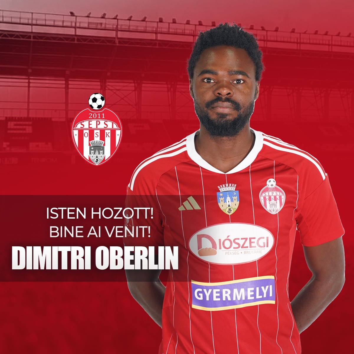 Dimitri Oberlin, noul transfer al lui Sepsi (foto: facebook)