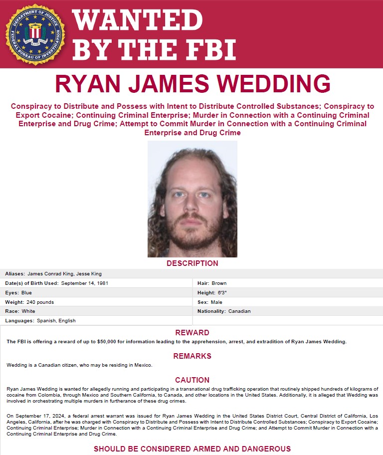 Ryan James Weeding este căutat de FBI