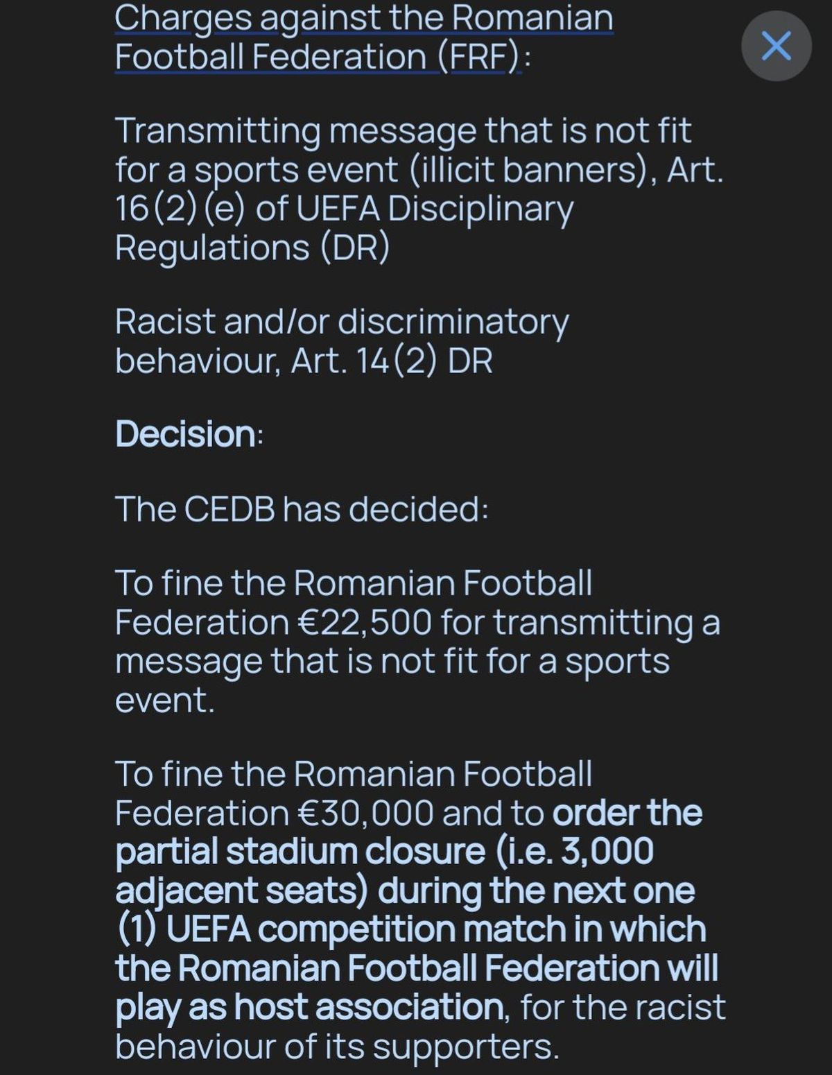 Decizia UEFA în cazul „Lituania”