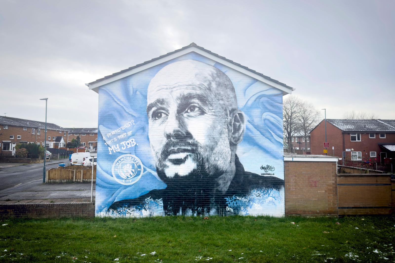 Pictură murală în Manchester cu „perfecționistul” Pep Guardiola Foto: Imago